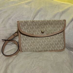 Michael Kors Beige Signature MK Wristlet